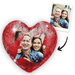 Red Heart Flip Sequin Pillow